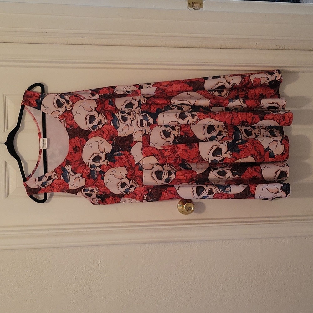 CowCow Vintage Skull Skater Dress 4X